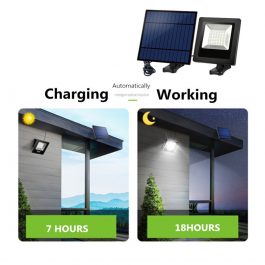 Ousam LED Solar Light With Panel 3Meters Cable Garden Floodlight Waterproof Wall Solar Lamp For Outdoor Lawn Lighting 1
