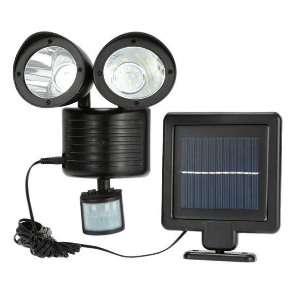 Dual Security Detector Solar Power Spot Light Motion Sensor 22 LED Floodlight for Outdoors
