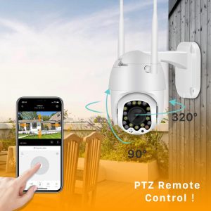1080P Cloud Wifi PTZ Camera Outdoor 2MP Auto Tracking Home Security IP Camera 4X Digital Zoom Speed Dome Camera with Siren Light 3