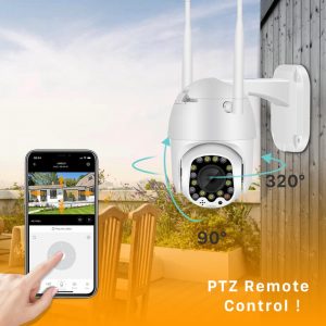 1080P Cloud Wifi PTZ Camera Outdoor 2MP Auto Tracking Home Security IP Camera 4X Digital Zoom Speed Dome Camera with Siren Light 3