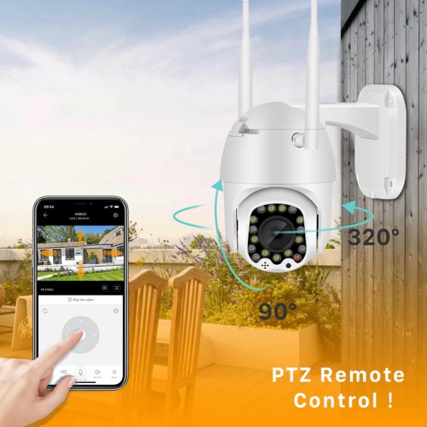 1080P Cloud Wifi PTZ Camera Outdoor 2MP Auto Tracking Home Security IP Camera 4X Digital Zoom Speed Dome Camera with Siren Light 3