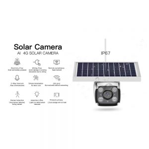 SmartYIBA 4G Solar Camera with 2-way Intercom 5.5w Solar Panel PIR Motion Detection Free Cloud Storage HD IP Camera Rainproof 4