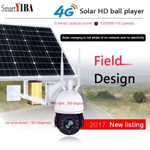 SmartYIBA 1080P Wireless Solar Security Camera with 4G Wifi Function - 2MP IP Solar Camera with 5X Optical Zoom 1