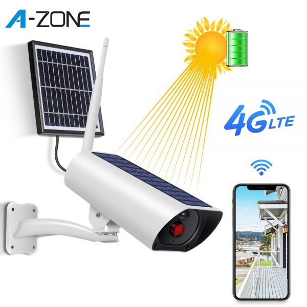 4G & wifi Solar powered surveillance security camera - 1080P with built in solar panel and external solar panel 1