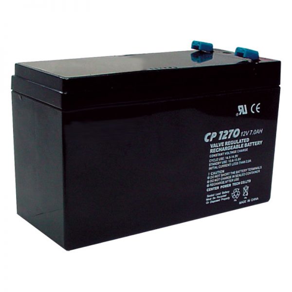 The D12V7 is a sealed lead acid battery with a rated capacity of 7Ah.