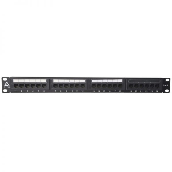 Professionally manage network cables in your data cabinet with the RACKMOUNTACC-PP24-6 patch panel.