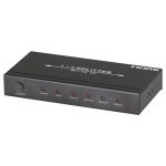 The HDMISPLIT4K distributes one HDMI source to four HDMI displays simultaneously. It is HDMI 1.4 compliant and has full support for 4K and 3D video. Its compact