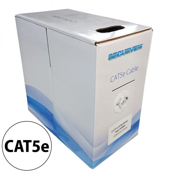 This pullbox contains 305 meters of CAT5e unshielded UTP cable in a white colouring