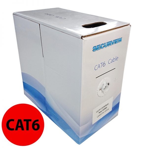 This pullbox contains 305 meters of CAT6 unshielded UTP cable in a red colouring