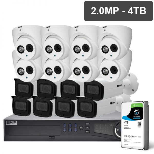 VIP Vision Professional Series CCTV kits offer broadcast-quality image performance with built-in Power over Ethernet for fast installations. Mix & match any equivalent priced dome or bullet camera to suit your installation needs.