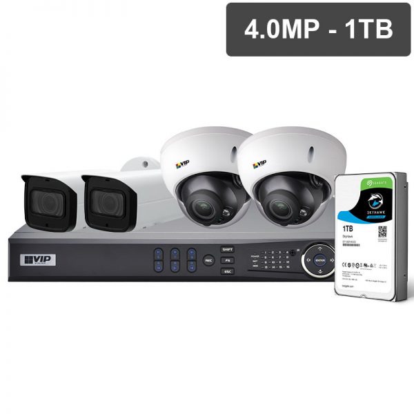 VIP Vision Professional Series CCTV kits offer broadcast-quality image performance with built-in Power over Ethernet for fast installations. Mix & match any equivalent priced dome or bullet camera to suit your installation needs.