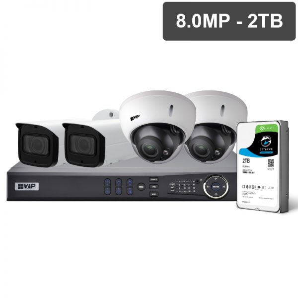 VIP Vision Professional Series CCTV kits offer broadcast-quality image performance with built-in Power over Ethernet for fast installations. Mix & match any equivalent priced dome or bullet camera to suit your installation needs.