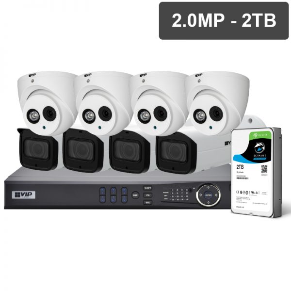 VIP Vision Professional Series CCTV kits offer broadcast-quality image performance with built-in Power over Ethernet for fast installations. Mix & match any equivalent priced dome or bullet camera to suit your installation needs.