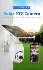 Battery & Solar Powered Security Surveillance Camera - PTZ 4G & WiFi camera with 8W solar panel 9