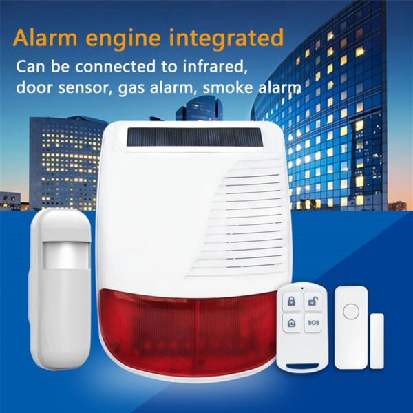 Solar Powered Alarm Siren & Strobe 2