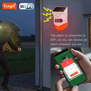 Outdoor Motion Detector with Siren, Strobe, Solar, Battery and wifi 2