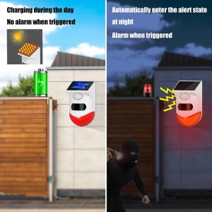 Outdoor Motion Detector with Siren, Strobe, Solar, Battery and wifi 4